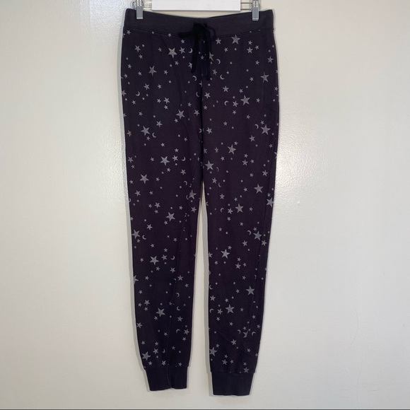 Joie Tendra B sparkle Star & Moon print silver foil joggers S - Picture 2 of 12